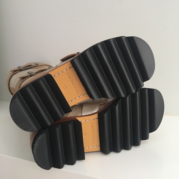 3 Buckle Distressed Silver Leather Moto Boot - Picture 7 of 7